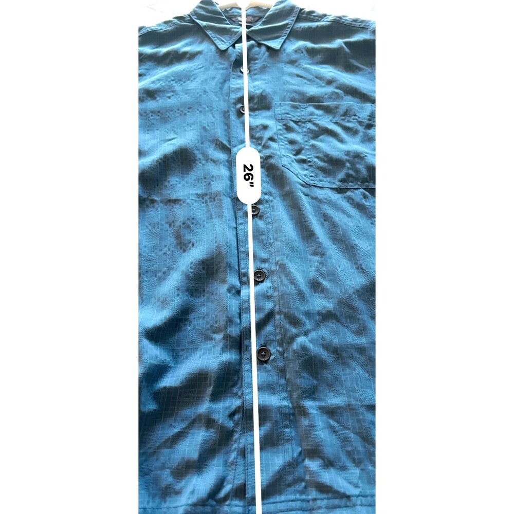 Royal Robbins Short Sleeve Button Up Shirt Mens Small Blue Modal Relaxed Fit - Picture 12 of 12